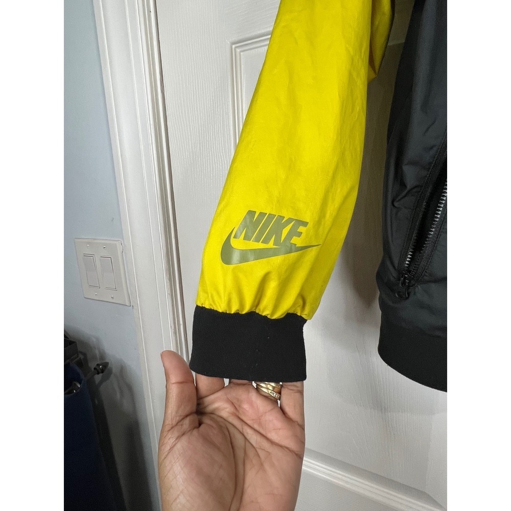 Nike Kids Windrunner Jacket Black/Green/Yellow - Loose Fit - Size  Small - Picture 4 of 7